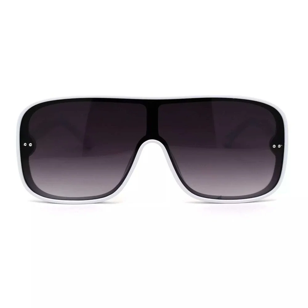 Oversized Shield Sunglasses White Frame Fashion‎ Visor Sun Glasses Women Men New